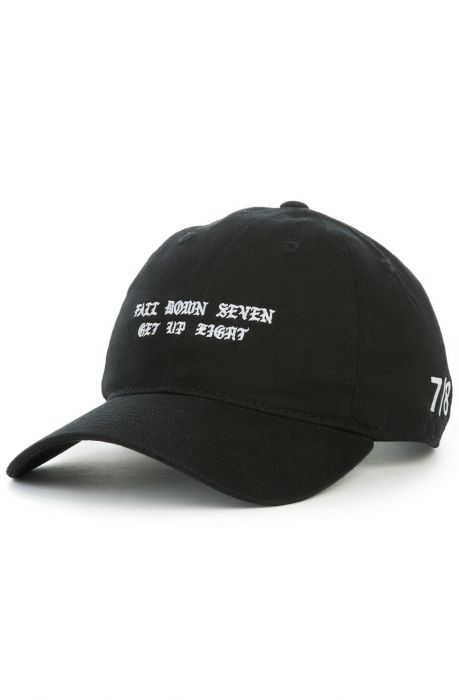 The Fall Down 7 Get Up 8 Dad Hat in Black