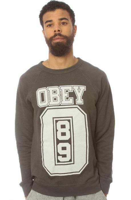 The Obey Jersey Crewneck Sweatshirt in Graphite