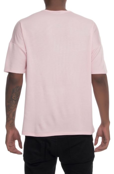The Drop Shoulder Box Fit French Terry Tee in Pink