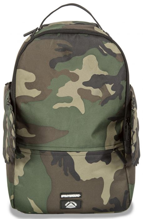 The Black Pyramid Backpack in Woodland Camo