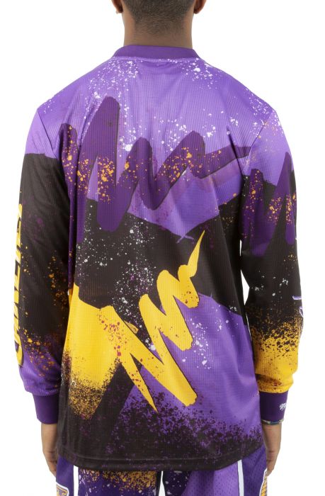 Mitchell and Ness Los Angeles Lakers Hyper Hoops Moto Long Sleeve Purple