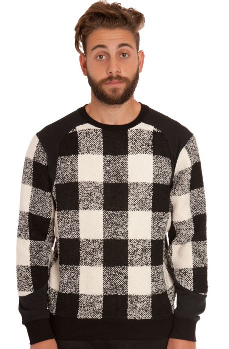 The Plaid Fleece Sweatshirt in Black & White