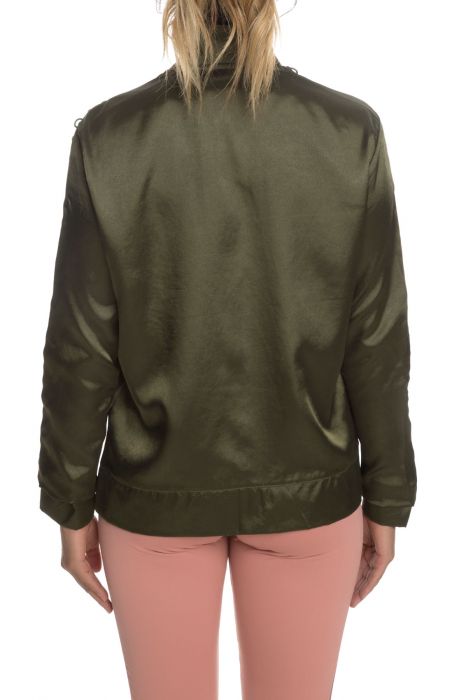 The Satin Lux T7 Jacket in Olive Night