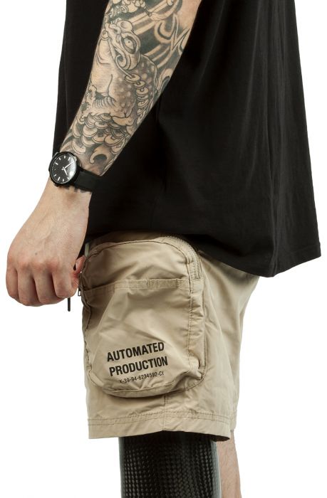 Smoke Rise Nylon Cargo Shorts WS24283SK-KHAKI - Karmaloop