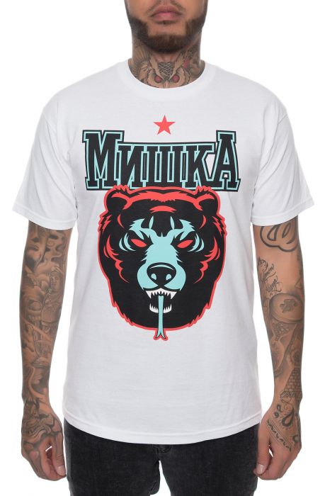 The Cyrillic Death Adder Tee in White
