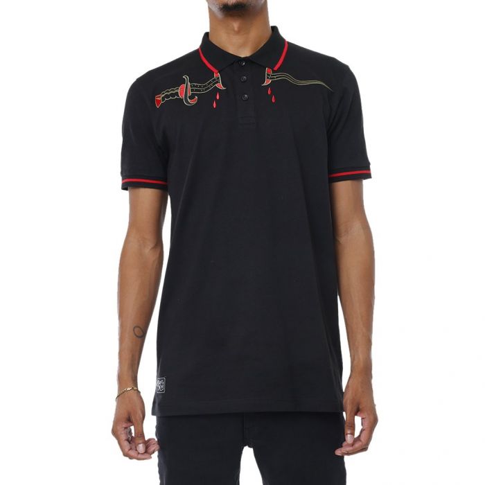 The Memorial Embroidered Polo Shirt in Black