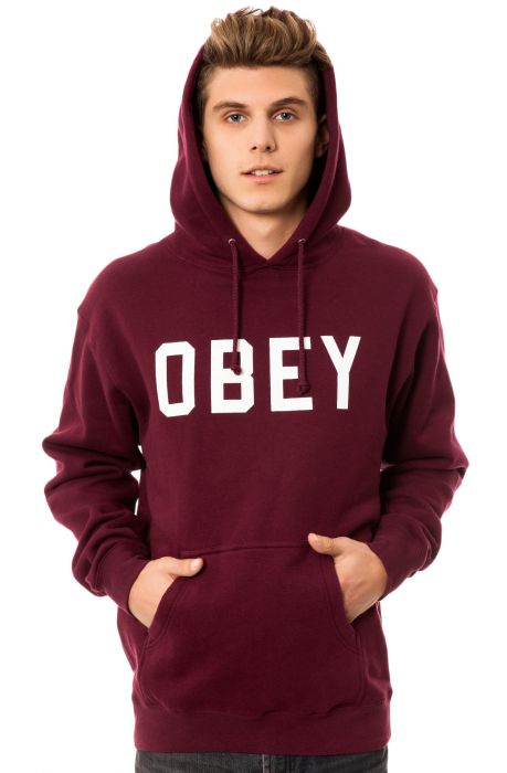 Obey Hoodie Collegiate Obey Pullover Maroon