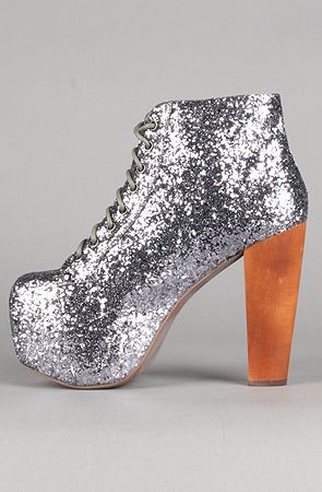 The Lita Shoe in Pewter Glitter
