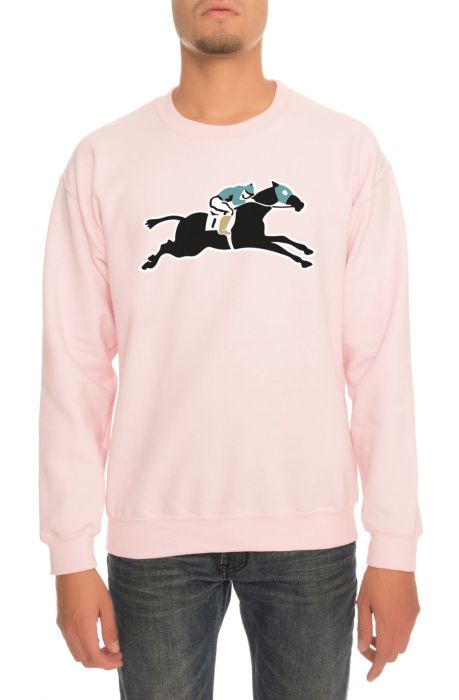 The Racehorse Crewneck Sweatshirt in Light Pink