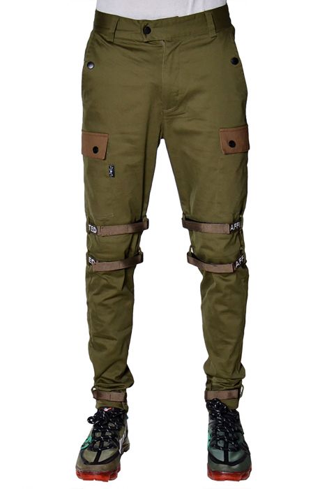 THE HIDEOUT CLOTHING Affiliated Cargo Pants (Army Green) THCTHRDZ1-02 ...