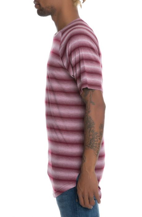 The Packer Hombre Stripe Tee in Burgundy