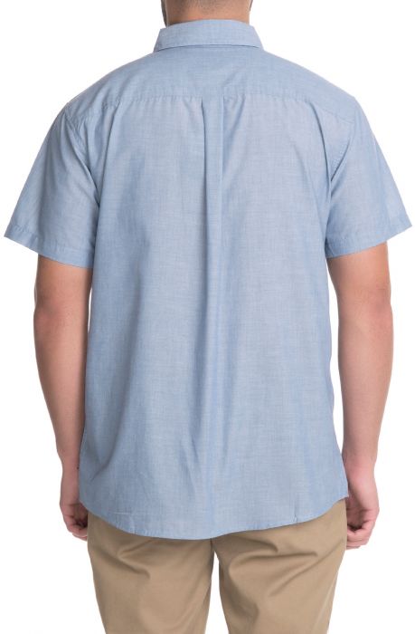 The Central SS Buttondown Shirt in Light Blue Chambray