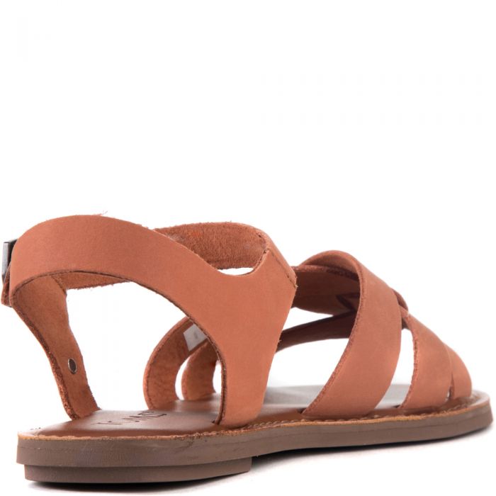 Toms for Women: Zoe Brown Leather Leather Sandals