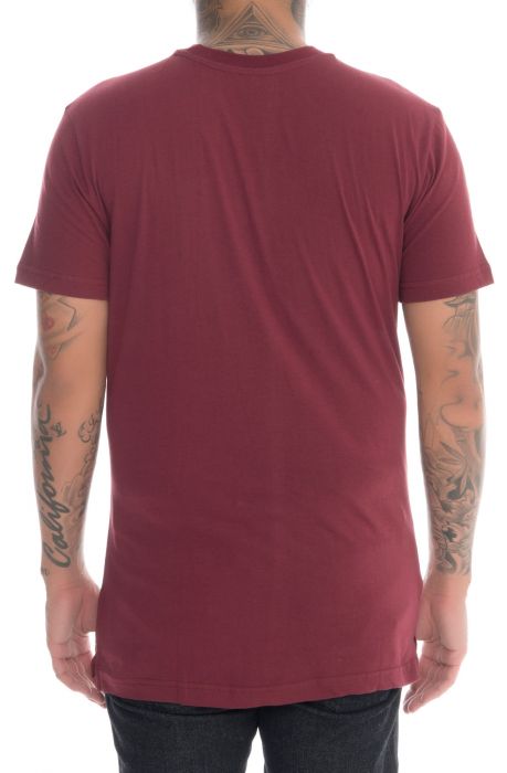 The Castro Long Pocket Tee in Burgundy