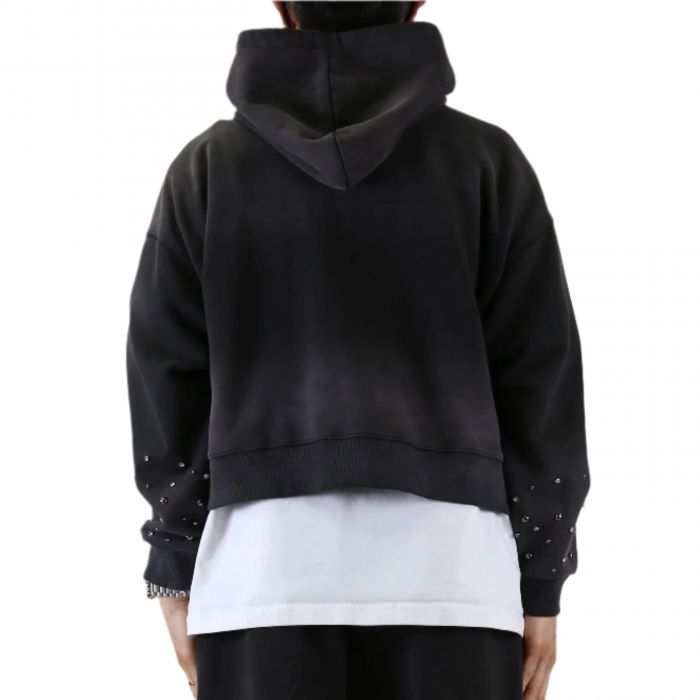 GLENN French Terry Long Sleeve Crop Top Full Zip Hoodie