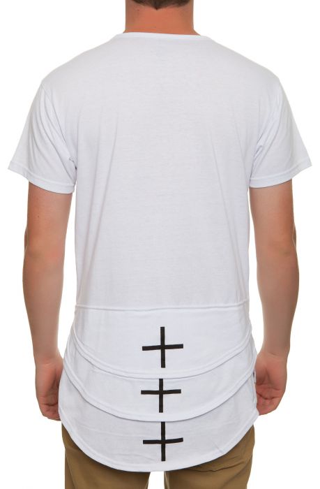 The Shoreman Triple Layer Elongated Tee in White