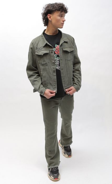 olive denim jacket mens