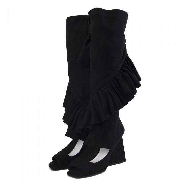 Jeffrey Campbell for Women: Hullabaloo Black Suede Wedge Boots