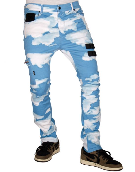 【HI FI FNK】(W) Cloud Washed Jeans Surf On Cloud High - Wide Leg Jeans for Women | Roxy