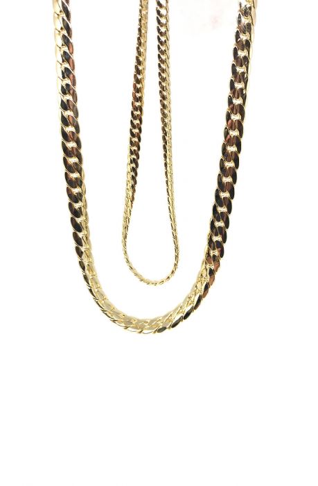 Thick and Thin Miami Chain Necklace Combo