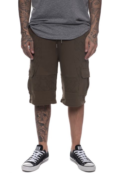 The Distressed Cargo Shorts in Olive