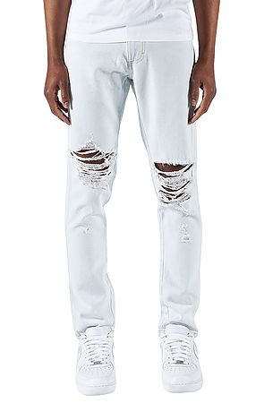 ripped tapered jeans
