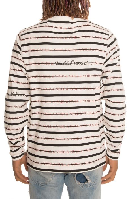 The Null Striped LS Tee in White