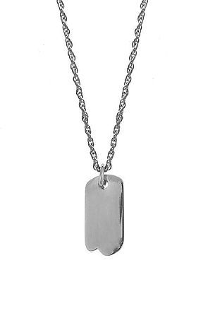The Micro Tag Necklace - Chrome
