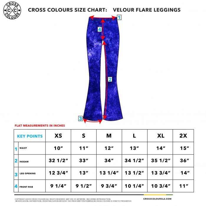 CROSS COLOURS Mineral Wash Velour Flare Leggings Mineral Navy