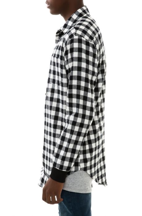 The Benji Elongated Shirt in Black & White