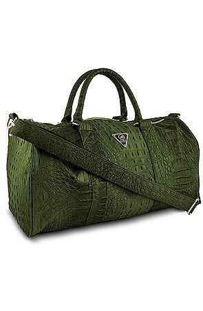 Mint Olive Crocodile Duffle Bag