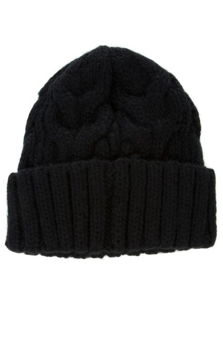 The Cable Knit Beanie in Black