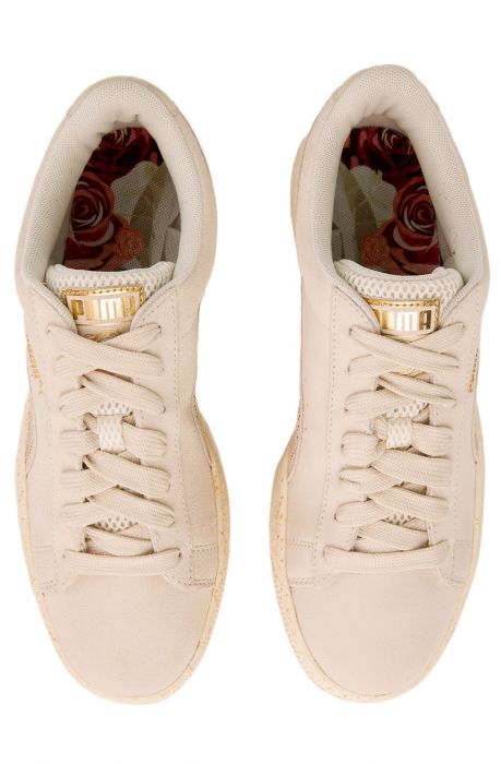 The Puma x Careaux Suede Sneaker in Whisper White and Puma White