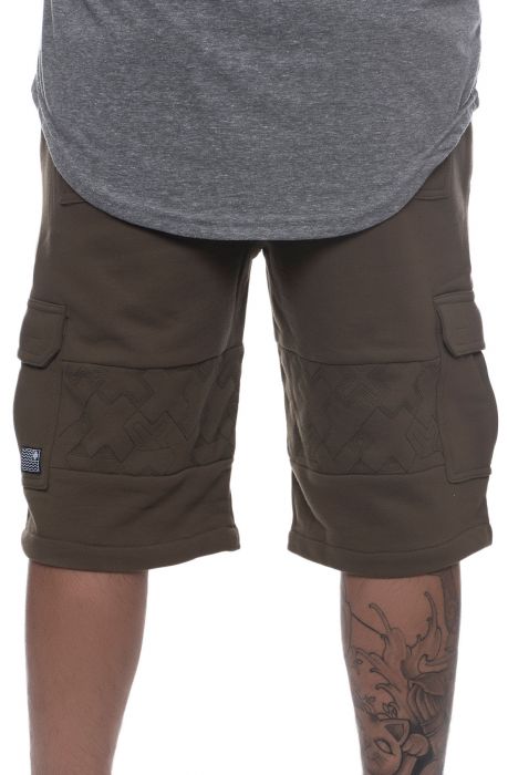 The Distressed Cargo Shorts in Olive