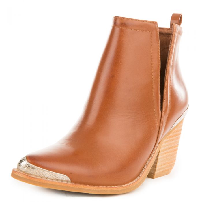 Jeffrey Campbell for Women: Cromwell Cognac Leather Western Booties