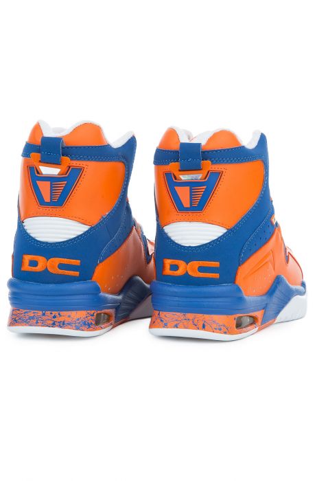 The Enforcer Hi DC Sneakers in Orange, Royal Blue and White