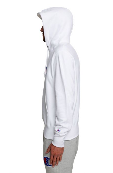 champion reverse weave sublimated white hoodie