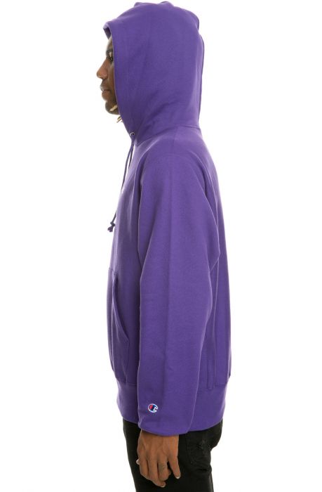 The Reverse Weave Pullover Hoodie in Purple