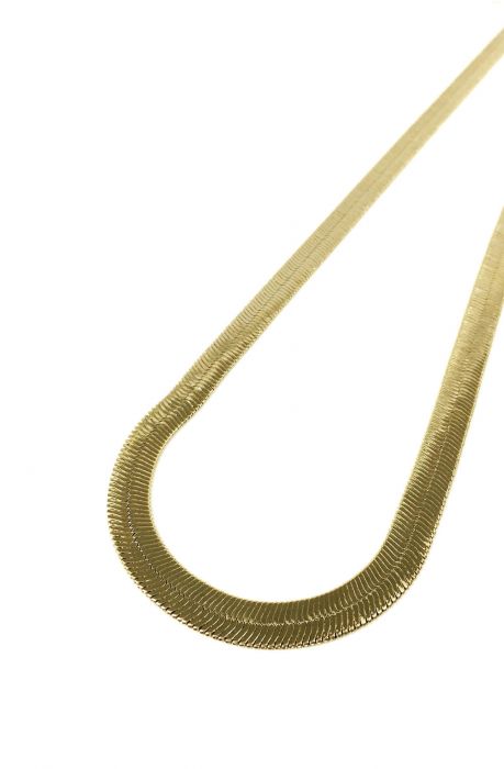 14k Gold Plated Thick Herringbone Necklace