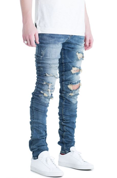 EMBELLISH The Cano Stacked Ripped Denim Jeans in Indigo EMBH16-26-IND ...