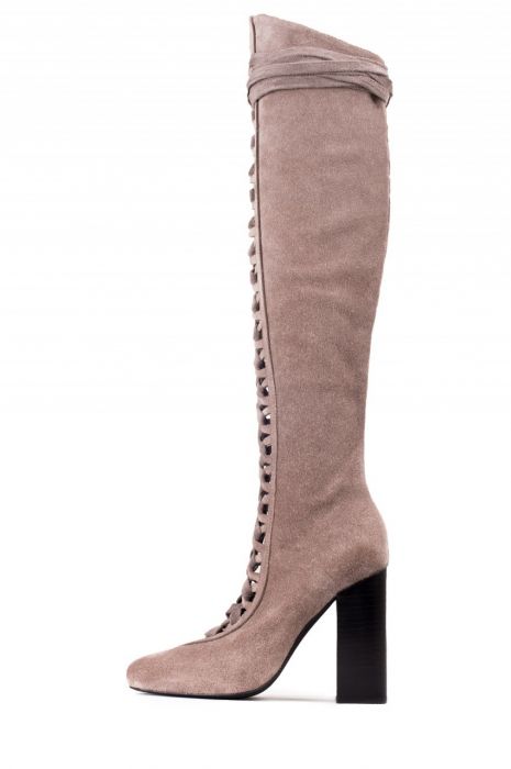 Jeffrey Campbell for Women: Leola-Hi Taupe Suede Tall Heel Boots