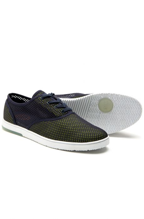 The Bruce Navy Lime Shoes in Navy