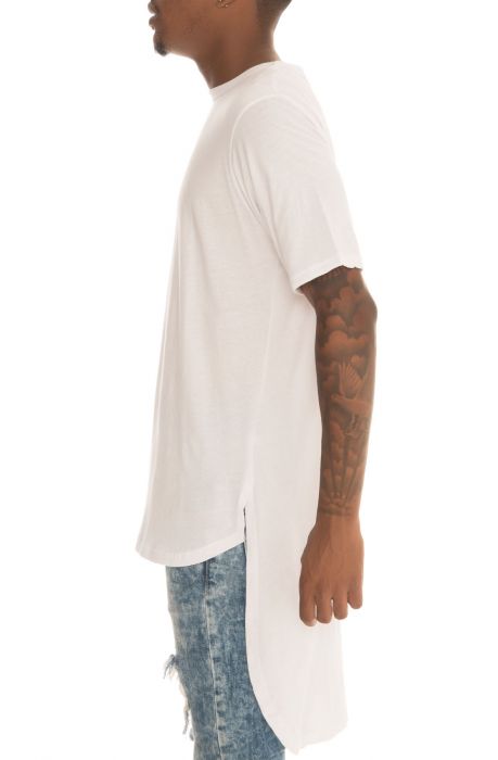 The Super Long Line Tall drop tail Tee in White