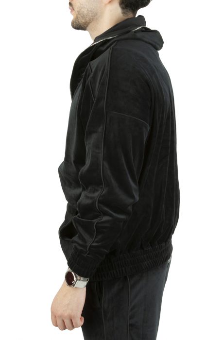 FBRK Velour FaceZip Hoodie 900-310BLK - Karmaloop