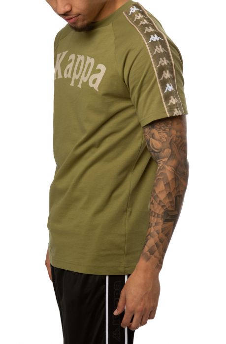 T-shirt Homme Kappa Banda 222 - Vert FAPO GRAPHIQUE - Coton, Coupe Regular, Neuf Avec étiquettes