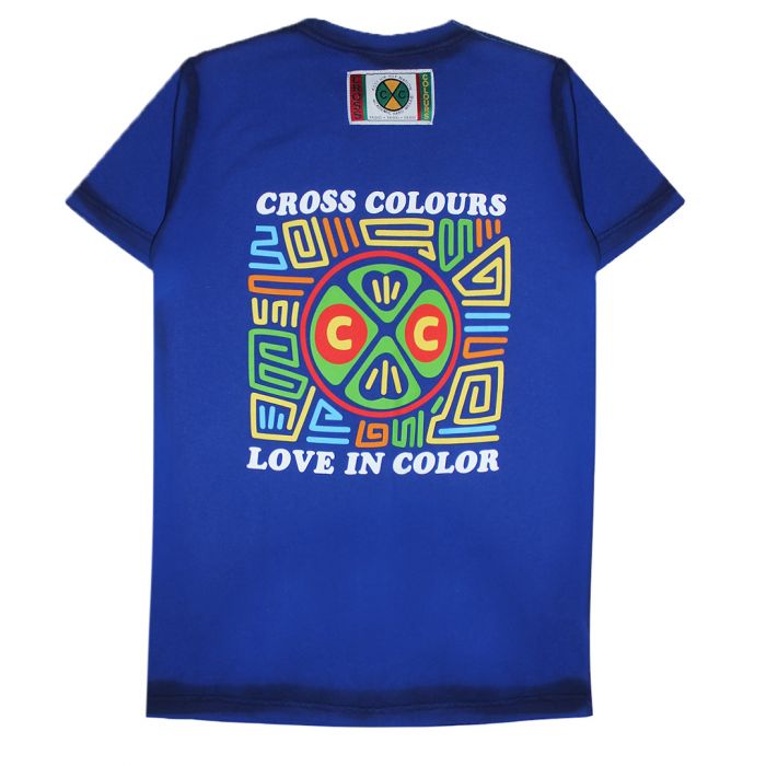 CROSS COLOURS Love In Color T Shirt - Blue C10017LIC-BLU-BLUEWITHSPRAY - Karmaloop