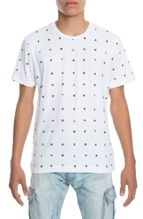 The Repeat All Over Short Sleeve Tee in White