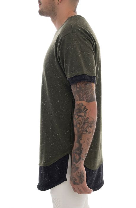 The Double Blocked Tall Tee (Olive/Black)