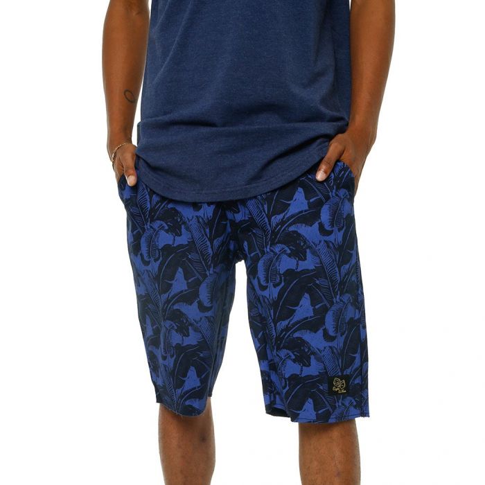 The Vacation Twill Print Shorts in Blue and Navy