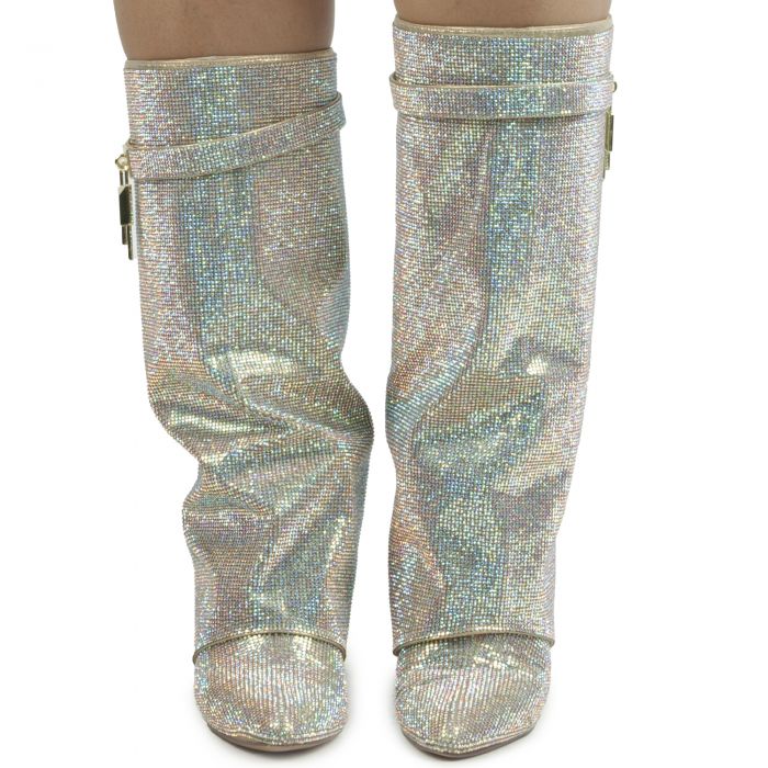 Drape Rhinestone Boot 
